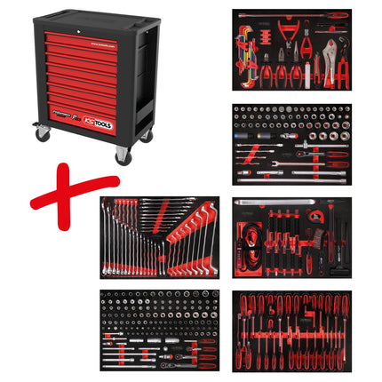 KS TOOLS Serie carrello da officina Performanceplus P15 con 338 utensili per 6 cassetti ( 815.6338 )