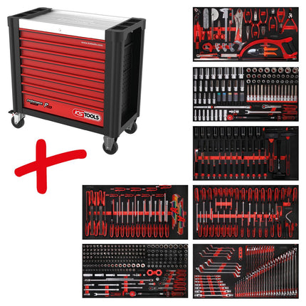 KS TOOLS Serie carrello da officina Performanceplus P25 con 510 utensili per 7 cassetti ( 825.7510 )
