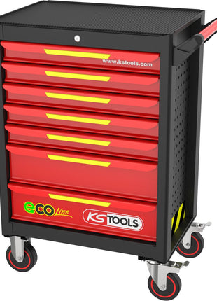 Carro de taller KS TOOLS ECOline NEGRO/ROJO/AMARILLO con 7 cajones (897.1007)