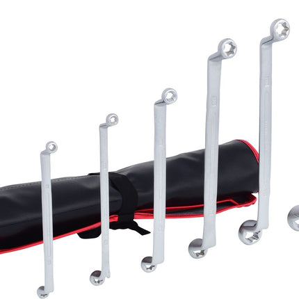 KS TOOLS Serie di chiavi poligonali a 2 bocche p.ETorx,piegate,6 pzE6xE8-E20xE24 ( 911.0360 )