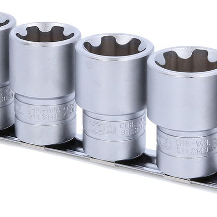 KS TOOLS 1/2" Torx-E-Plus Stecknuss-Satz, 6-tlg, EPL22-EPL32 ( 911.3135 ) - Toolbrothers