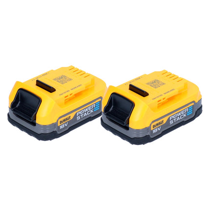 DeWalt Akku Set DCBP 034 E2 2x Powerstack Akku 18 V 1,7 Ah / 1700 mAh XR Li-Ion - mit Ladestandanzeige - Toolbrothers