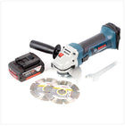 Bosch GWS 18 V-Li 115 mm Akku Winkelschleifer mit 6 Ah Akku + 2x Bosch Diamant Trennscheibe - Toolbrothers