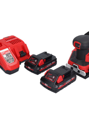 Milwaukee M18 BQSS-302 Akku Schwingschleifer 18 V 113 x 104 mm Brushless + 2x Akku 3,0 Ah + Ladegerät - Toolbrothers