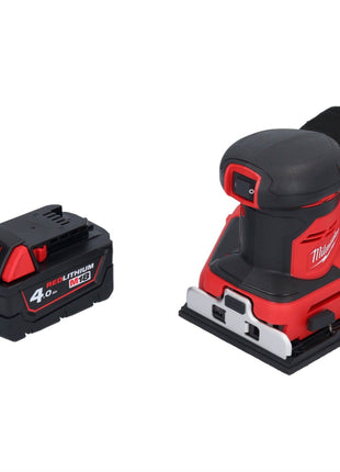 Lijadora orbital a batería Milwaukee M18 BQSS-401 18 V 113 x 104 mm sin escobillas + 1x batería 4,0 Ah - sin cargador