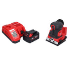 Lijadora orbital a batería Milwaukee M18 BQSS-401 18 V 113 x 104 mm sin escobillas + 1x batería 4,0 Ah + cargador