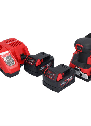 Milwaukee M18 BQSS-402 akumulatorowa szlifierka oscylacyjna 18 V 113 x 104 mm bezszczotkowa + 2x akumulator 4,0 Ah + ładowarka