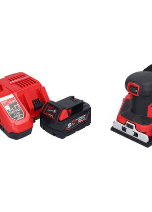 Milwaukee M18 BQSS-501 Akku Schwingschleifer 18 V 113 x 104 mm Brushless + 1x Akku 5,0 Ah + Ladegerät - Toolbrothers