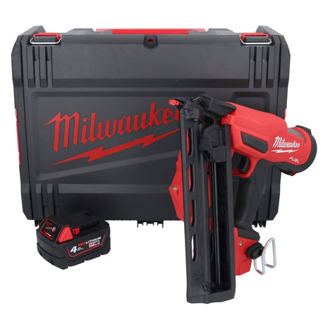 Milwaukee M18 FN16GA-401X Gwoździarka akumulatorowa 18 V 32 - 64 mm bezszczotkowa + 1x akumulator 4,0 Ah + skrzynka HD - bez ładowarki