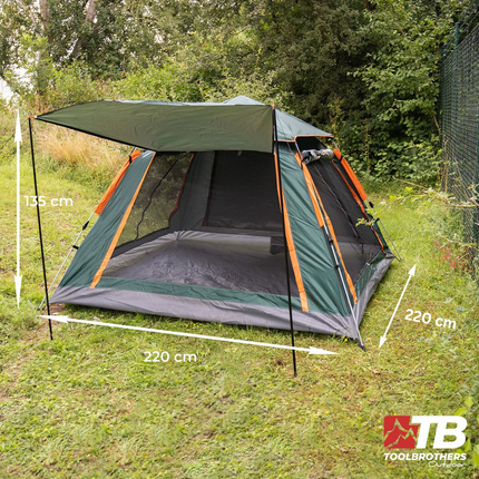 Toolbrothers Tenda da campeggio all'aperto per 2-4 persone Tenda a cupola idraulica impermeabile, 2000-3000 mm Wassersule