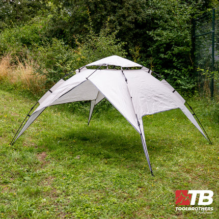 Toolbrothers Tenda da campeggio all'aperto per 2-4 persone Tenda a cupola idraulica Tenda pop-up Impermeabile, 2000 mm di colonna d'acqua + materasso isolante