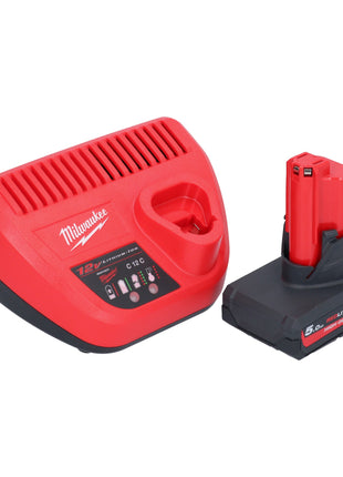 Milwaukee M12 FBFL10-501 Akumulatorowy pilnik taśmowy 12 V 10 x 330 mm + 1x akumulator 5,0 Ah + ładowarka