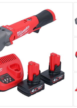 Milwaukee M12 FRAIWF38-402 llave de impacto angular a batería 12 V 3/4" 270 Nm sin escobillas + 2x batería 4,0 Ah + cargador