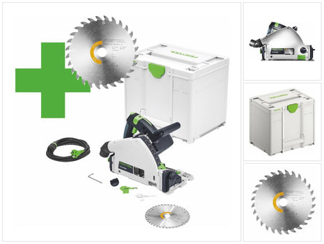 Sierra de inmersión Festool TS 55 F-Plus Master Edition 1200 W 160 mm (577843) + hoja de sierra + Systainer