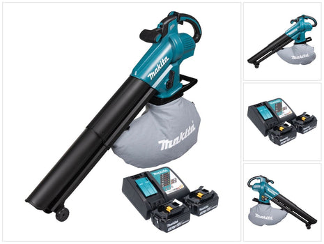 Makita DUB 187 RF2 Souffleur et aspirateur de feuilles sans fil 18 V Brushless + 2x batterie 3,0 Ah + chargeur