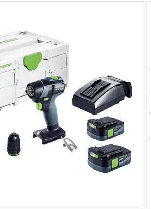 Festool TXS 12 2,5-Plus Akku Bohrschrauber 12 V 30 Nm Brushless ( 576873 ) + 2x Akku 2,5 Ah + Ladegerät + Systainer