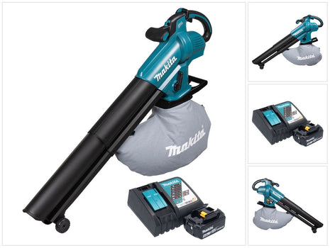 Makita DUB 187 RM Akku Laubbläser und Laubsauger 18 V Brushless + 1x Akku 4,0 Ah + Ladegerät