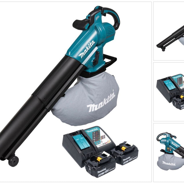 Makita DUB 187 RM2 Soffiatore e aspiratore di foglie a batteria 18 V Brushless + 2x batteria 4,0 Ah + caricabatterie