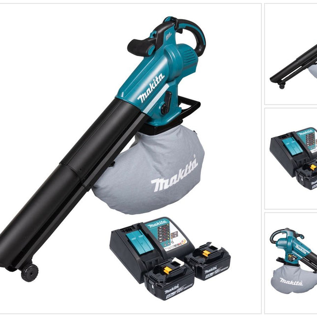 Makita DUB 187 RT2 Soffiatore e aspiratore di foglie a batteria 18 V Brushless + 2x batteria 5,0 Ah + caricabatterie