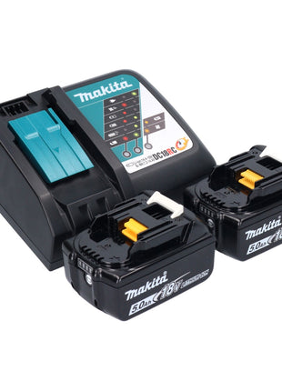 Soplador y aspirador de hojas a batería Makita DUB 187 RT2 18 V sin escobillas + 2x baterías 5,0 Ah + cargador