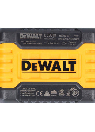 DeWalt 2x DCB 548 Akku 18 V / 54 V max. 12 Ah / 12000 mAh Li-Ion XR FLEXVOLT - mit Ladestandanzeige