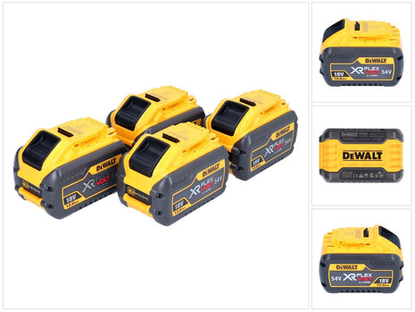 DeWalt 4x DCB 548 Akku 18 V / 54 V max. 12 Ah / 12000 mAh Li-Ion XR FLEXVOLT - mit Ladestandanzeige