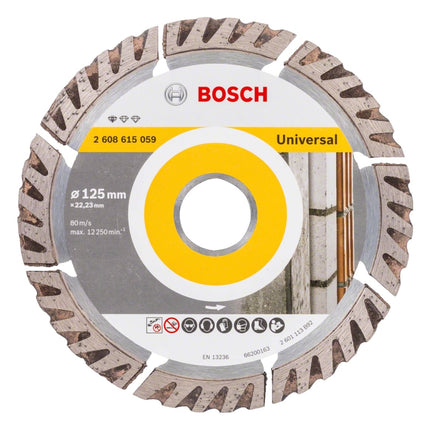 Bosch Standard for Universal Diamanttrennscheibe 125 x 22,23 mm 5 Stk. ( 5x 2608615059 ) für Beton, Stahl-Beton, Back-, Kalk- und Sand-Stein
