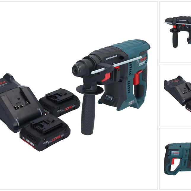 Bosch GBH 18V-21 Professional Akku Bohrhammer 18 V 2,0 J SDS plus Brushless + 2x ProCORE Akku 4,0 Ah + Ladegerät