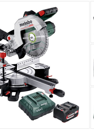 Metabo KGS 18 LTX BL 254 Scie a onglet radiale sans fil 18 V 254 mm Brushless ( 614254920 ) + 1x batterie 4,0 Ah + kit chargeur