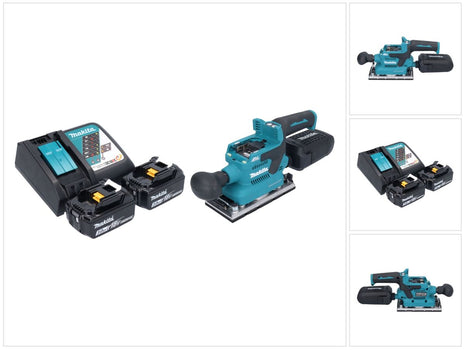 Makita DBO 382 RF Ponceuse vibrante sans fil 18 V 93 x 185 mm Brushless + 2x batterie 3,0 Ah + chargeur