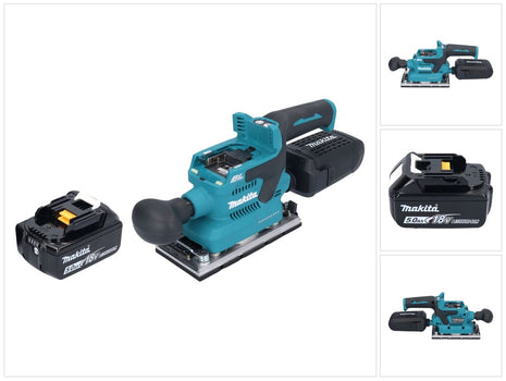 Makita DBO 382 T1 Ponceuse vibrante sans fil 18 V 93 x 185 mm Brushless + 1x batterie 5,0 Ah - sans chargeur