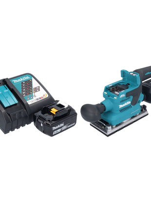 Makita DBO 382 RT1 akumulatorowa szlifierka oscylacyjna 18 V 93 x 185 mm bezszczotkowa + 1x akumulator 5,0 Ah + ładowarka