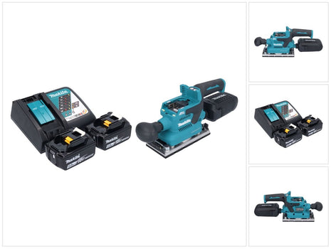 Makita DBO 382 RT Ponceuse vibrante sans fil 18 V 93 x 185 mm Brushless + 2x batterie 5,0 Ah + chargeur