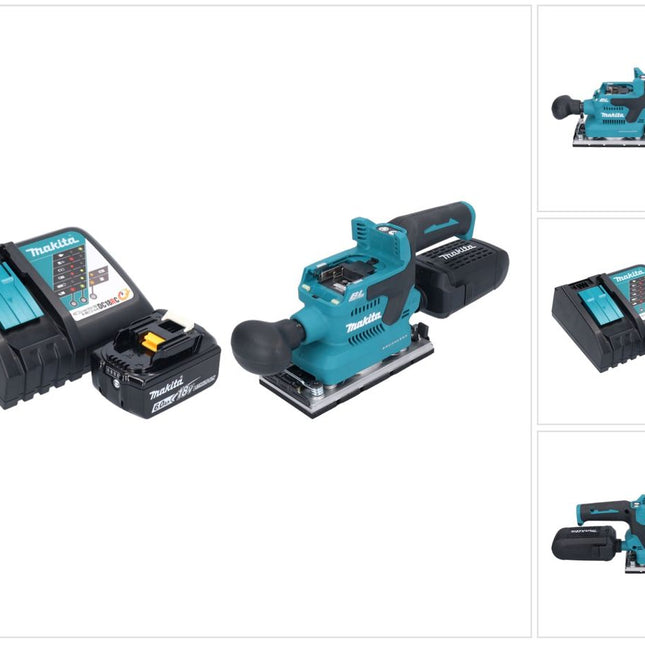 Makita DBO 382 RG1 Levigatrice orbitale a batteria 18 V 93 x 185 mm brushless + 1x batteria ricaricabile 6,0 Ah + caricabatterie