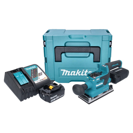 Makita DBO 382 RM1J Levigatrice orbitale a batteria 18 V 93 x 185 mm brushless + 1x batteria ricaricabile 4,0 Ah + caricabatterie + Makpac