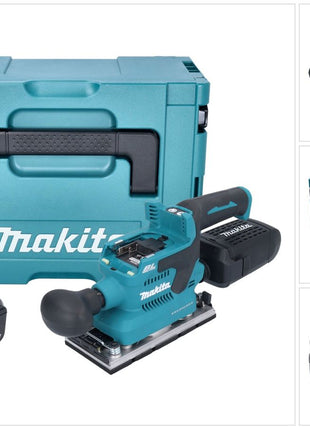 Makita DBO 382 T1J Ponceuse vibrante sans fil 18 V 93 x 185 mm Brushless + 1x batterie 5,0 Ah + Makpac - sans chargeur