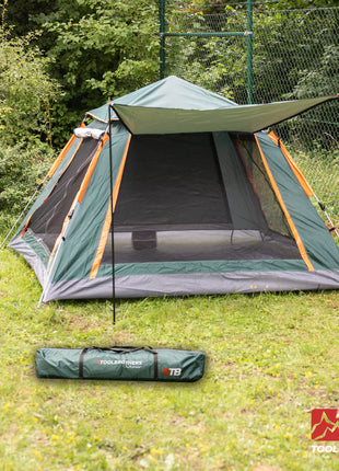 Toolbrothers Outdoor Camping-Set Zelt für 2-4 Personen Hydraulikzelt  Pop-Up zelt + Campingausrüstung 13-tlg