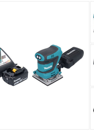 Makita DBO 484 RM1 Akku Schwingschleifer 18 V 112 x 102 mm + 1x Akku 4,0 Ah + Ladegerät