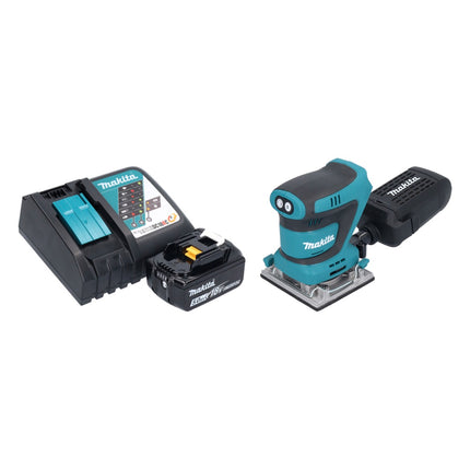 Levigatrice vibrante a batteria Makita DBO 484 RT1 18 V 112 x 102 mm + 1x batteria 5,0 Ah + caricabatterie
