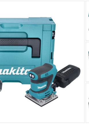 Makita DBO 484 F1J Akku Schwingschleifer 18 V 112 x 102 mm + 1x Akku 3,0 Ah + Makpac - ohne Ladegerät