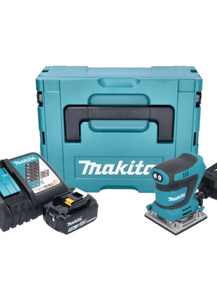 Lijadora orbital a batería Makita DBO 484 RF1J 18 V 112 x 102 mm + 1x batería 3,0 Ah + cargador + Makpac