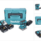 Makita DBO 484 RFJ levigatrice orbitale a batteria 18 V 112 x 102 mm + 2x batteria 3,0 Ah + caricabatterie + Makpac