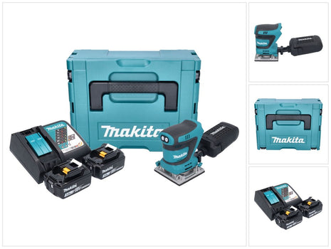 Makita DBO 484 RFJ ponceuse orbitale sans fil 18 V 112 x 102 mm + 2x batterie 3,0 Ah + chargeur + Makpac