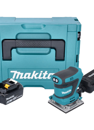 Lijadora orbital a batería Makita DBO 484 M1J 18 V 112 x 102 mm + 1x batería 4,0 Ah + Makpac - sin cargador