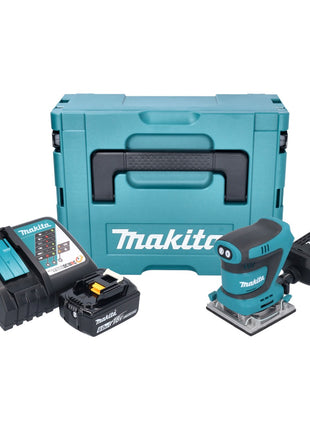 Makita DBO 484 RG1J Akku Schwingschleifer 18 V 112 x 102 mm + 1x Akku 6,0 Ah + Ladegerät + Makpac