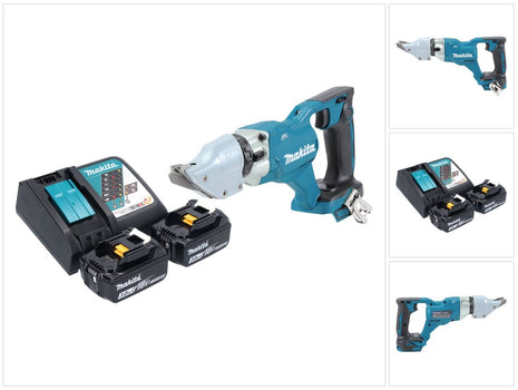 Makita DJS 200 RF batería tijeras de hojalatero 18 V 2,0 mm sin escobillas + 2x baterías 3,0 Ah + cargador