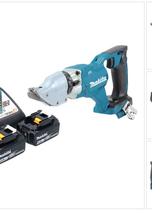 Makita DJS 200 RM Cisaille à tôle sans fil 18 V 2,0 mm Brushless + 2x batterie 4,0 Ah + chargeur