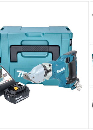 Makita DJS 200 RF1J cisaille à batterie 18 V 2.0 mm sans balais + 1x batterie 3.0 Ah + chargeur + Makpac