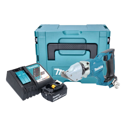 Makita DJS 200 RM1J cesoie per lamiera a batteria 18 V 2,0 mm senza spazzole + 1x batteria 4,0 Ah + caricabatterie + Makpac