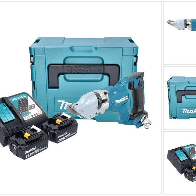 Makita DJS 200 RMJ cesoie per lamiera a batteria 18 V 2,0 mm senza spazzole + 2x batteria 4,0 Ah + caricabatteria + Makpac